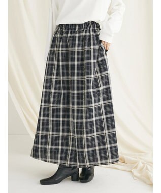 CRAFT STANDARD BOUTIQUE 先染めチェック（小）スカート Black