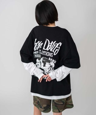 WEGO 【ユニセックス着用ITEM】別注BENDAVISアンサンブルグラフィックT ブラック