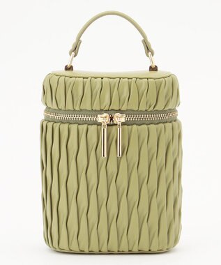 LA BAGAGERIE 【MONICA】ランダムプリーツバニティバッグ グリーン