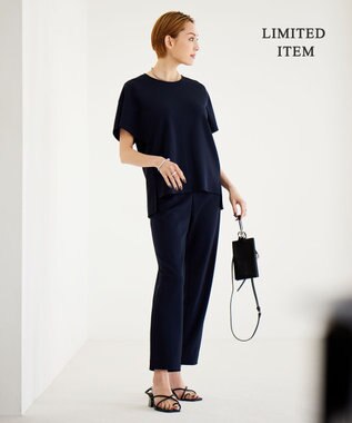 ICB 【WEB限定・洗える】ストレッチアムンゼン セミワイドパンツ ネイビー系