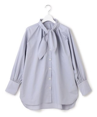 J.PRESS YORK STREET 【WOMEN】コットンボータイ ブラウス サックスブルー系
