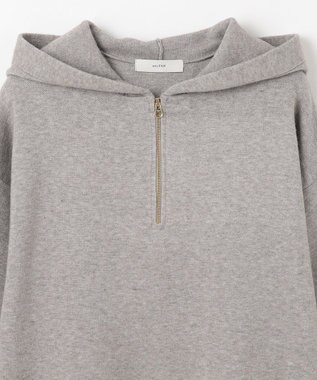 ANY L ハーフジップニットフーディー ライトグレー
