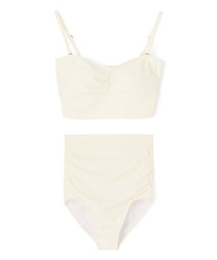 San-ai Resort（三愛水着楽園） パフスリーブトップス付き3点セット水着　9M　【San-ai Resort（サンアイリゾート）】 ホワイト