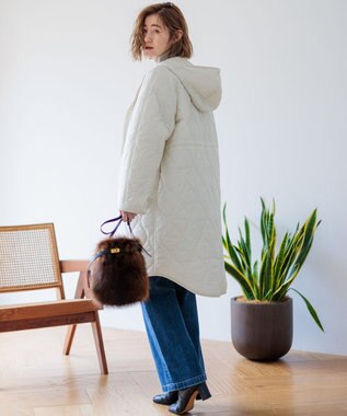 23区 S 【洗える/撥水加工】中綿 ロング パディング アウター アイボリー系