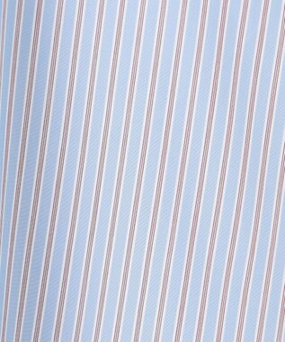 J.PRESS LADIES 【洗える】Betterコットンポリエステル ストライプ シャツカラーブラウス スカイブルー系1