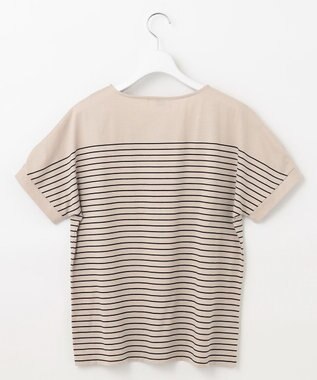 J.PRESS LADIES パネルボーダー ドルマン カットソー ベージュ系1