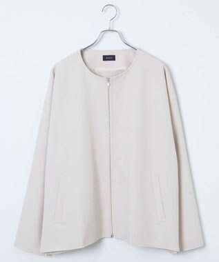 WEGO 【ユニセックス着用ITEM】トロミノーカラーブルゾン ライトベージュ