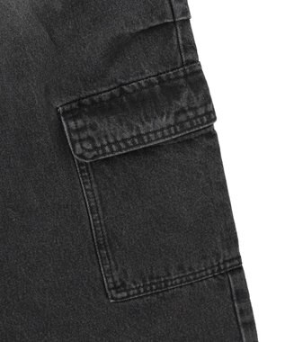 WEGO ヴィンテージウォッシュバギーカーゴパンツ ブラック