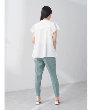 earth music&ecology ギャザーフレンチスリーブブラウス Off White