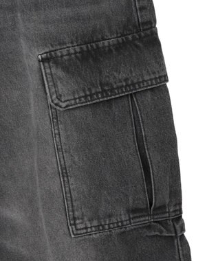 WEGO ヴィンテージウォッシュバギーカーゴパンツ ブラック