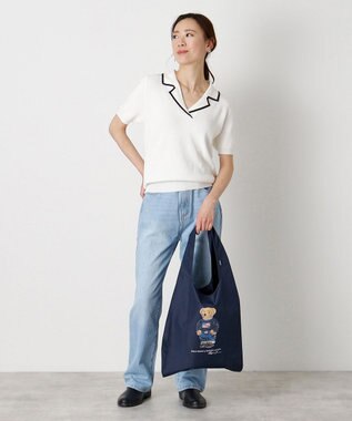 MOONBAT POLO RALPH LAUREN(ポロ ラルフローレン) ポケッタブルレインバッグ　フラッグベア ネイビーブルー