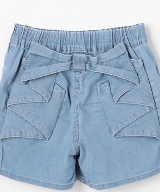 ANY KIDS 【洗濯機可能】バックリボン ショートパンツ ブルー