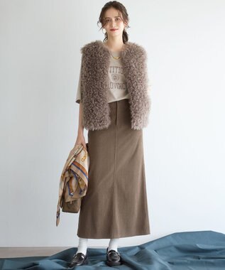 23区 S 【SLOW/一部店舗限定】フェイクファー ジレ ブラウン系