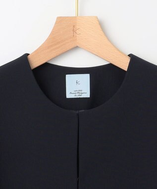 組曲 L 【WEB限定・KUMIKYOKU NAVY】コンフォータブルドレープ ノーカラージャケット ネイビー系