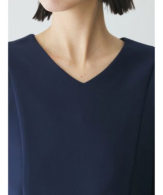 Green Parks AnriettMusee パフスリーブペプラムブラウス Dark Navy