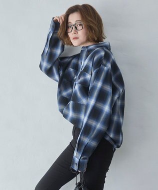 WEGO 【ユニセックス着用ITEM/SMLサイズ展開】オンブレチェックシャツ（LS） 柄5