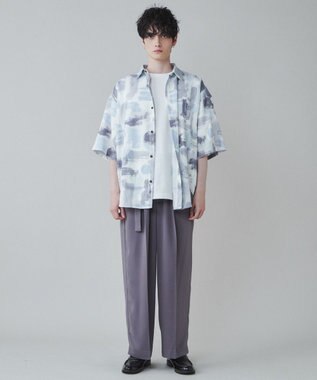 WEGO トロミ　ベルト付きワイドスラックス パープル