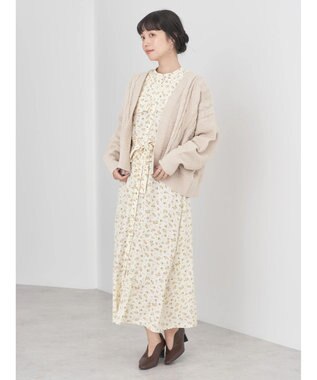 earth music&ecology キンモクセイ柄ワンピース Beige