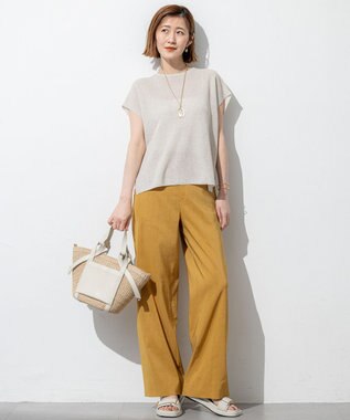 23区 【洗える】シャイニーシアー オーバーサイズ ニット アイボリー系