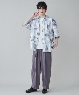 WEGO トロミ　ベルト付きワイドスラックス パープル