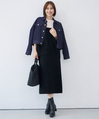 自由区 【カタログ掲載・セットアップ対応・洗える】スムージーブロッキング ニット ベージュ×ブラック