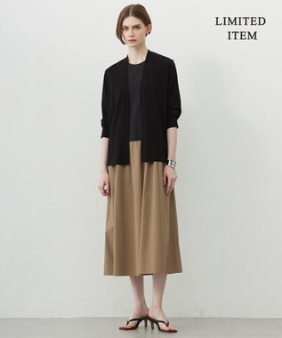 ICB L 【WEB限定・洗える】 RENUコンビ ノースリーブワンピース ブラック×モカ系