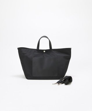 TOPKAPI 【Breath TOPKAPI sis】【WEB限定】ナイロン レザーポケット トートバッグ ショルダー付き A4 / 軽量 / CALM カーム ブラック