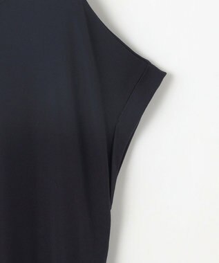 ANY SIS S 【接触冷感・UVカット・洗える】ハイストレッチスムースサイドプリ－ツ ワンピース ネイビー