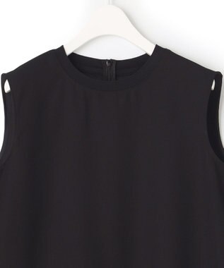 ICB 【洗える】FluidBackSatin ノースリーブプルオーバー ブラック系