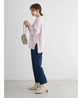 Green Parks ラメ糸ミックスニットプルオーバー Pink