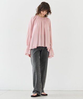 BEIGE， 【洗える・SPRiNG 3月号掲載】FICUS / デニムワイドストレートパンツ Slate