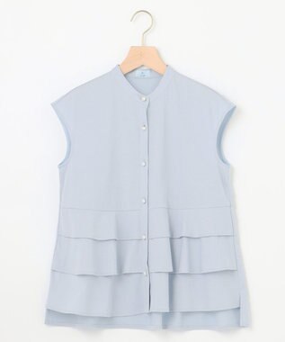 組曲 L 【WEB限定】プレーティング天竺ティアード カットソー サックスブルー系