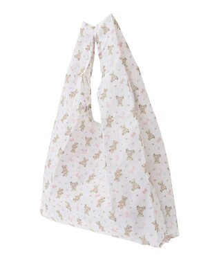 Maison de FLEUR ベアリボンプリントエコバッグ Ivory