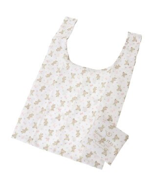 Maison de FLEUR ベアリボンプリントエコバッグ Ivory