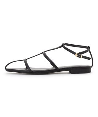 23区 【先行予約】ポインテッド Tストラップ サンダル ブラック系