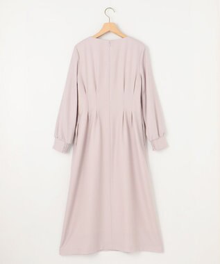 組曲 ウールジョーゼット スリットネックワンピース ローズ系