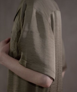 WEGO サテン刺繍シャツ（SS） カーキ