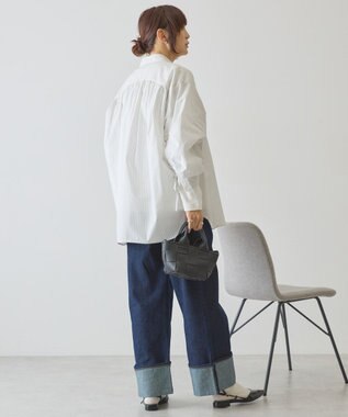 AMERICAN HOLIC 【イージーケア】バックギャザーリボンシャツ White