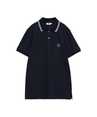DAKS DAKSカラーライン ハニカムポロシャツ ネイビー