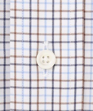 J.PRESS MEN 【EXTRA COMFORT / 形態安定・ストレッチ・抗菌防臭・速乾】ピンオックス サマーチェック 半袖シャツ/B.D. ブラウン系3