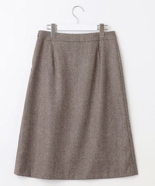 J.PRESS LADIES 【セットアップ対応】ウールストレッチツイード スカート ダークブラウン系