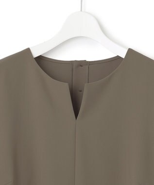 23区 L 【Lサイズ限定】ハイストレッチツイル ブラウス カーキ系