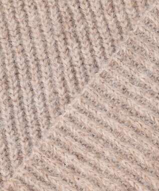 Feroux 【洗える】片畦プルオーバーニット ベージュ系