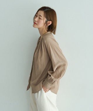 YECCA VECCA ギャザーブラウス Beige