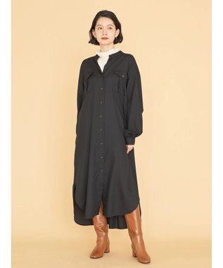 AMERICAN HOLIC イージーケアＷポケットシャツワンピース Black