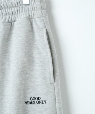 WEGO 裏起毛ロゴ刺繍スウェットパンツ 杢グレー