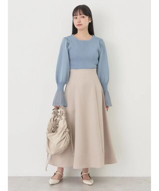 earth music&ecology すきな丈フレアスカート Beige