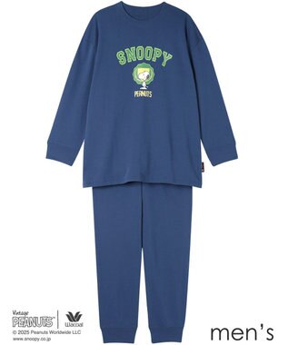 WACOAL ワコール_リラックス＆スリープ パジャマ 綿100%(本体) ガーゼ裏毛素材 長袖 長ズボン PEANUTS スヌーピー メンズ FGX560 /ワコール