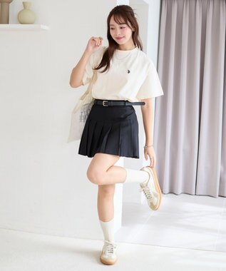 WEGO 【洗える/綿100%】USPOLOワンポイントTシャツ オフホワイト