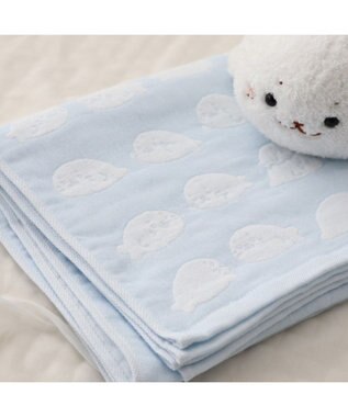 Mother garden しろたん いっぱい柄 6重ガーゼ バスタオル バスタオル